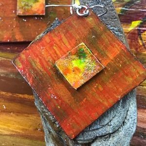 Hand Painted Abstract Earrings